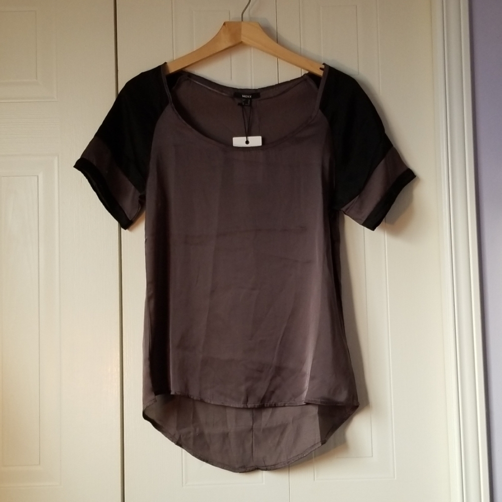 NWT Mexx grey black short sleeve top